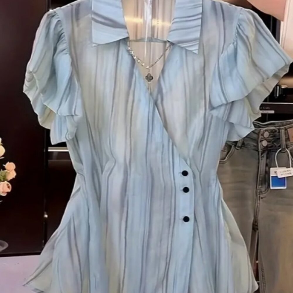 Greyish Blue Blouse (2 for $10 )